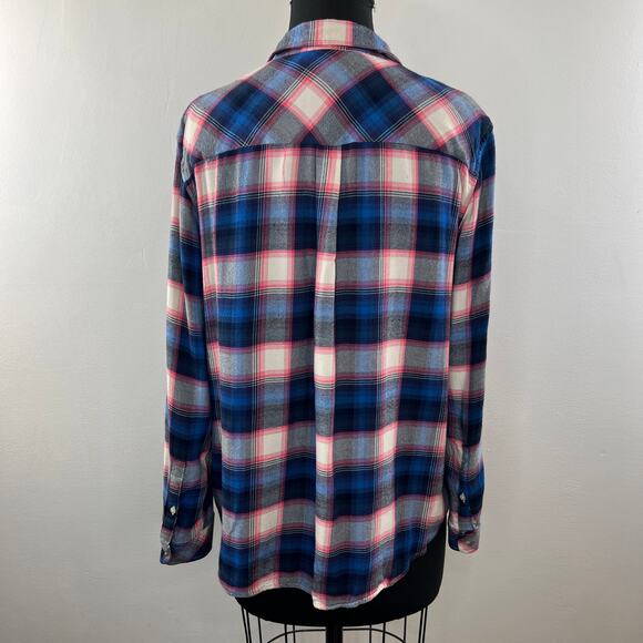 GAP Pendleton Blue White Top Plaid Long Sleeve Collared Pockets Button Up Size M - Picture 4 of 7